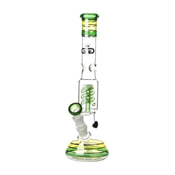 Grace Glass Rasta Beaker Bong Coiled Spiral Percolator