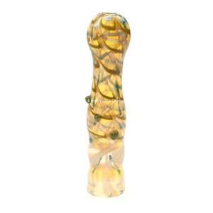 RYOT Colour Raked Glass One Hitter Pipe With Flat Mouth
