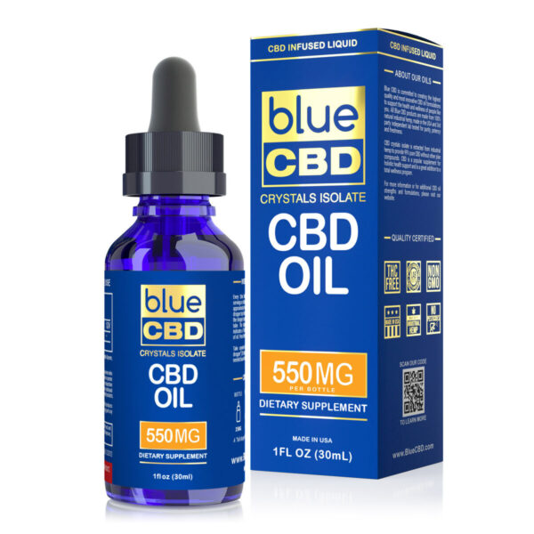 CBD Oil - Blue CBD Crystals Isolate 550mg (30ml)