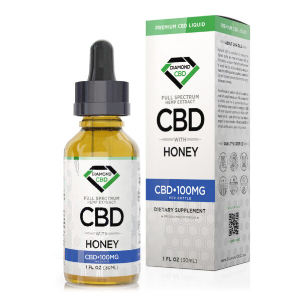 CBD Oil - Diamond CBD Full Spectrum Honey Tincture Oil 100mg (30ml)