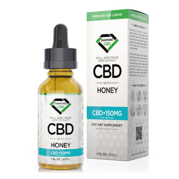 CBD Oil - Diamond CBD Full Spectrum Honey Tincture Oil 150mg (30ml)