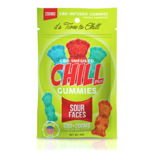 CBD Edibles Chill Plus Gummies CBD Infused Sour Faces - 200mg