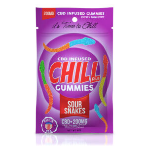 CBD Edibles Chill Plus Gummies CBD Infused Sour Snakes - 200mg