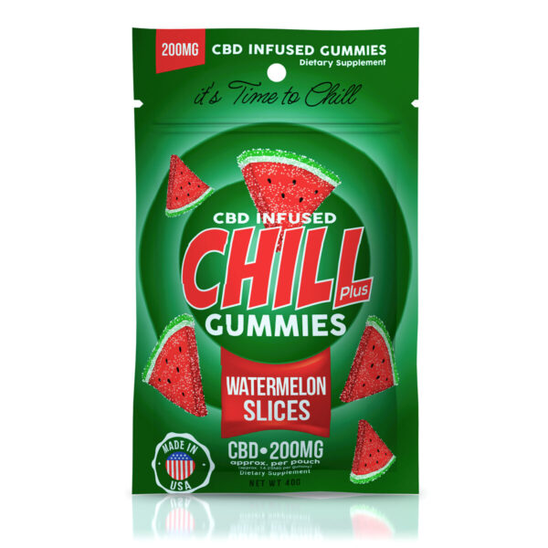 CBD Edibles Chill Plus Gummies CBD Infused Watermelon Slices - 200mg