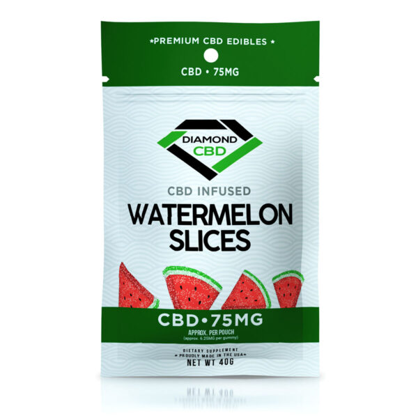 CBD Edibles Diamond CBD Gummies Infused Watermelon Slices - 75mg