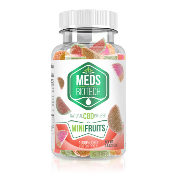 CBD Edibles Meds Biotech Gummies CBD Infused Mini Fruits 1000mg