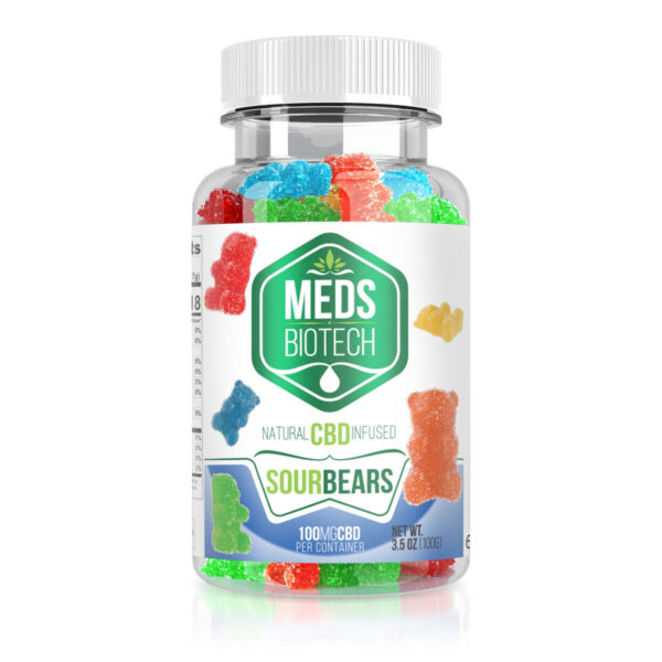 CBD Edibles Meds Biotech Gummies CBD Infused Sour Bears - 100mg