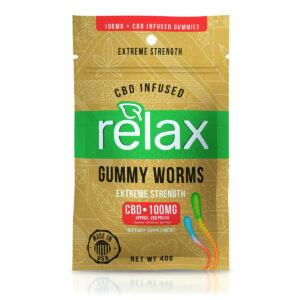 CBD Edibles Relax Gummies CBD Infused Gummy Worms - 100mg