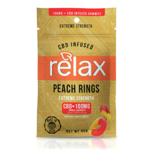 CBD Edibles Relax Gummies CBD Infused Peach Rings - 100mg