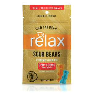 CBD Edibles Relax Gummies CBD Infused Sour Bears - 100mg