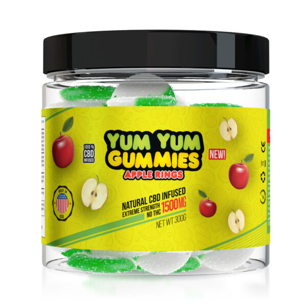 CBD Edibles Yum Yum Gummies CBD Infused Apple Rings - 1500mg