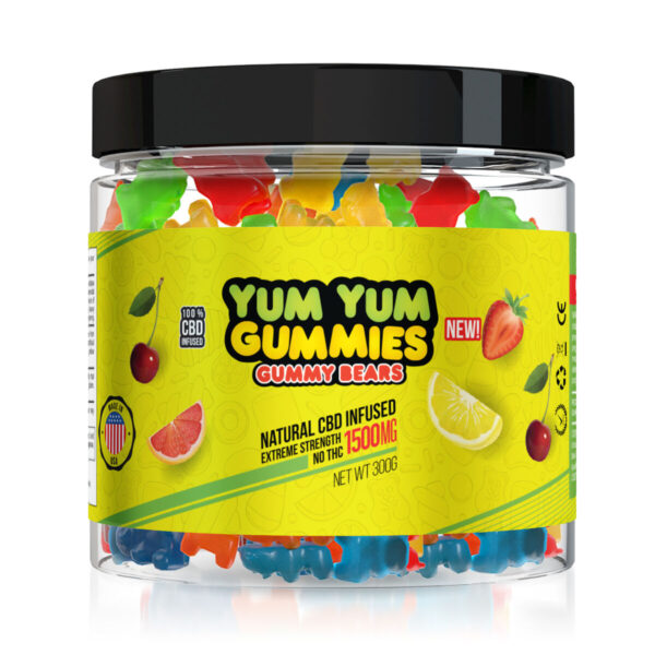 CBD Edibles Yum Yum Gummies CBD Infused Gummy Bears - 1500mg