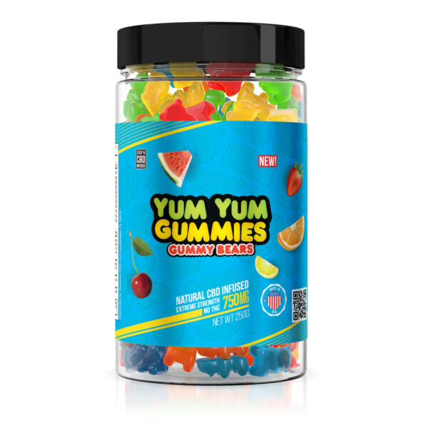 CBD Edibles Yum Yum Gummies CBD Infused Gummy Bears - 750mg