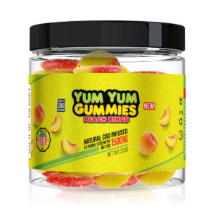 CBD Edibles Yum Yum Gummies CBD Infused Peach Rings - 1500mg