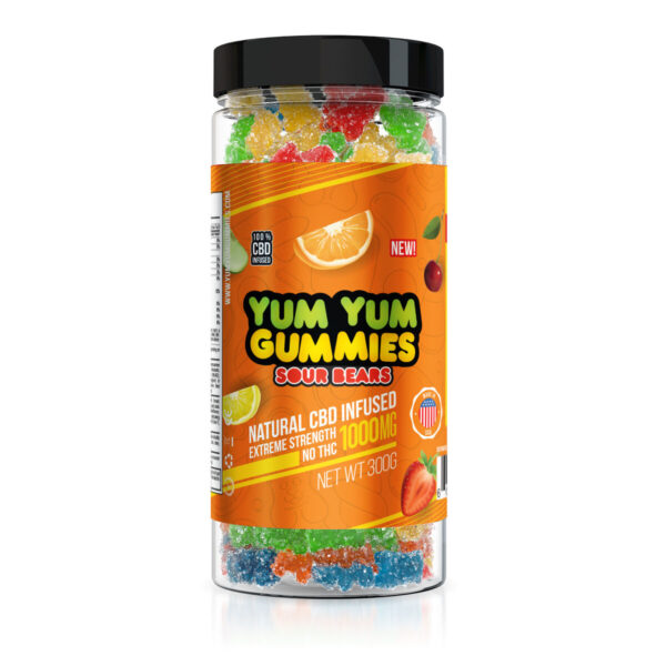 CBD Edibles Yum Yum Gummies CBD Infused Sour Bears - 1000mg