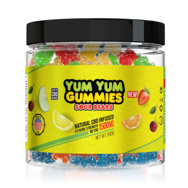 CBD Edibles Yum Yum Gummies CBD Infused Sour Bears - 1500mg