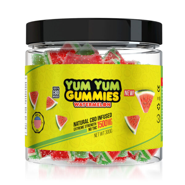 CBD Edibles Yum Yum Gummies CBD Infused Watermelon Slices - 1500mg