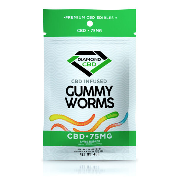 Diamond CBD Gummies Infused Gummy Worms - 75mg