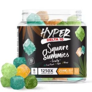 Buy Hyper Delta 10 Square Fruity Gummies 1250X
